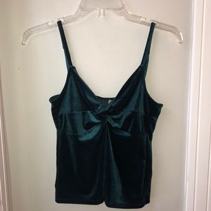 Green Velvet Tank Top